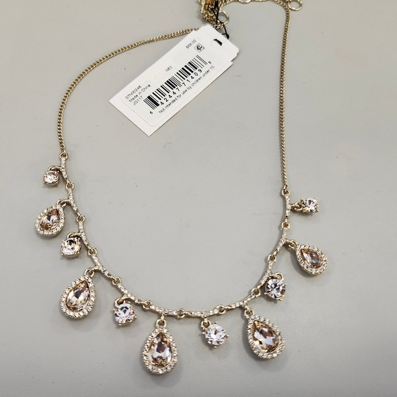 NWT Givenchy Gold-Tone Pink Crystal Statement Necklace - Picture 3 of 3